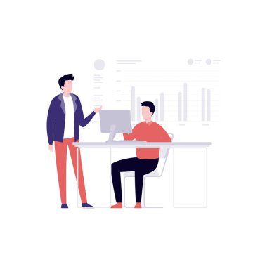 Masasında oturan birine emir veren bir adam..