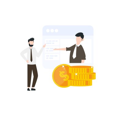 İki erkek dolar üzerinden konuşuyor..