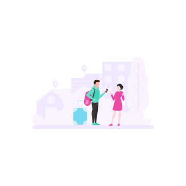 Bir kız ya da erkek tatile çıkıyor..