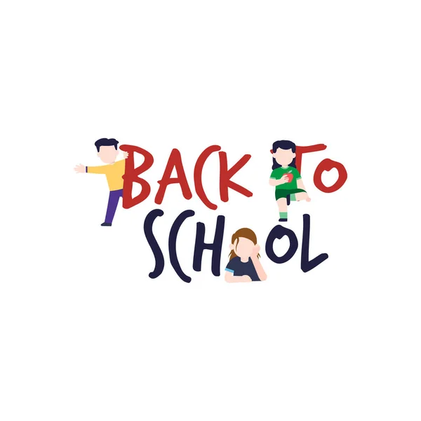 Kids Happy Back School — Stock Vector