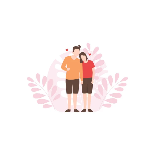 Romantic Couple Standing — стоковый вектор