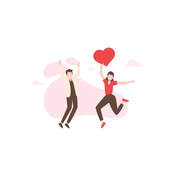 Sevgililer Gününde Dans Eden Bir Çift — Stok Vektör