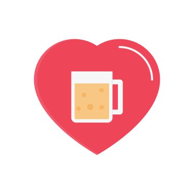 Şeffaf bir arkaplanda bira vektör illüstrasyonunu sevmek. Konsept ve grafik tasarım için vektör çizgisi düz simgesi..