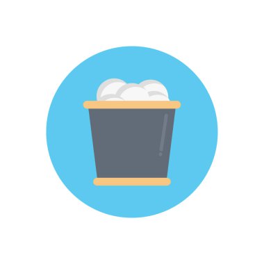 Şeffaf bir arkaplan üzerinde buz kovası vektör çizimi. Konsept ve grafik tasarım için vektör çizgisi düz simgesi..