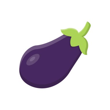 şeffaf bir arkaplan üzerinde brinjal vektör çizimi. Konsept ve grafik tasarım için vektör çizgisi düz simgesi.