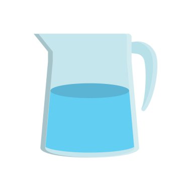 Şeffaf bir arkaplan üzerinde su sürahisi vektör çizimi. Konsept ve grafik tasarım için vektör çizgisi düz simgesi. 