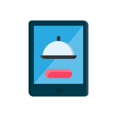 Saydam bir arkaplan üzerinde otelin çan vektör çizimi. Konsept ve grafik tasarım için vektör çizgisi düz simgesi..