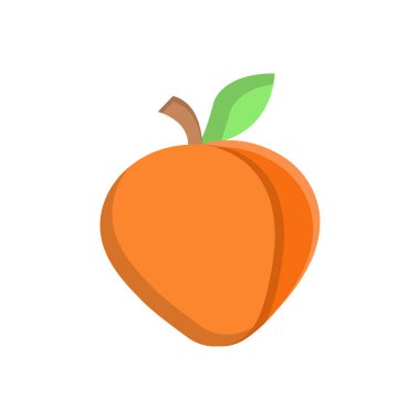 Şeffaf bir arkaplanda kayısı vektörü çizimi. Konsept ve grafik tasarım için vektör çizgisi düz simgesi. 