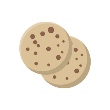 Şeffaf arkaplan üzerinde bisküvi Vektörü çizimi. Konsept ve grafik tasarım için vektör çizgisi düz simgesi. 