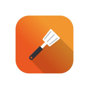 Saydam bir arkaplan üzerinde spatula vektör çizimi. Konsept ve grafik tasarım için vektör çizgisi düz simgesi..