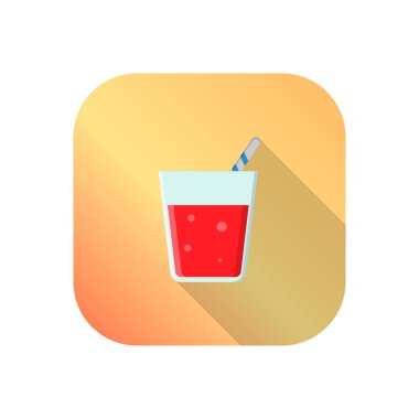 Şeffaf bir arkaplan üzerinde meyve suyu vektör çizimi. Konsept ve grafik tasarım için vektör çizgisi düz simgesi. 