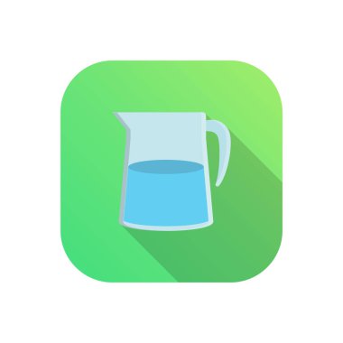 Şeffaf bir arkaplan üzerinde su sürahisi vektör çizimi. Konsept ve grafik tasarım için vektör çizgisi düz simgesi. 