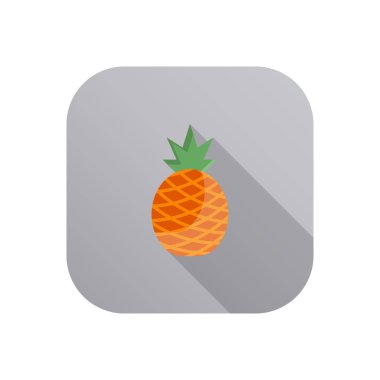 Şeffaf bir arkaplanda ananas vektör çizimi. Konsept ve grafik tasarım için vektör çizgisi düz simgesi. 