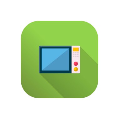 Şeffaf bir arkaplanda mikrodalga vektör çizimi. Konsept ve grafik tasarım için vektör çizgisi düz simgesi.