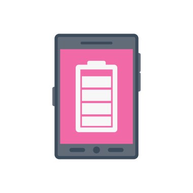 Saydam bir arkaplan üzerinde pil vektör çizimi. Konsept ve grafik tasarımı için birinci sınıf kalite semboller..