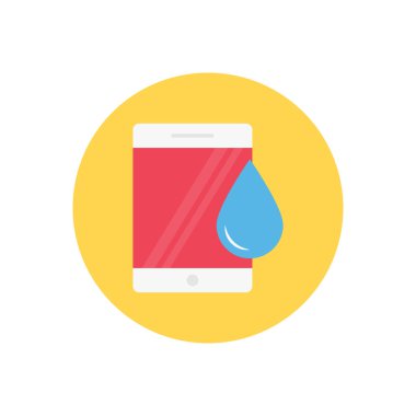 Şeffaf bir arkaplan üzerinde telefon su vektör çizimi. Konsept ve grafik tasarım için vektör çizgisi düz simgesi.