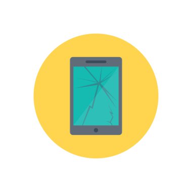 Şeffaf bir arkaplan üzerinde ekran kırık vektör çizimi. Konsept ve grafik tasarım için vektör çizgisi düz simgesi.