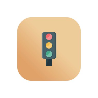 Şeffaf bir arkaplan üzerinde trafik ışığı vektör çizimi. Konsept ve grafik tasarım için vektör çizgisi düz simgesi.