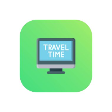 Şeffaf bir arkaplan üzerinde seyahat zaman vektörü çizelgesi. Konsept ve grafik tasarım için vektör çizgisi düz simgesi.