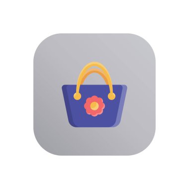 Şeffaf arkaplan üzerinde el çantası Vektörü illüstrasyonu. Konsept ve grafik tasarımı için vektör çizgisi düz simgesi. 