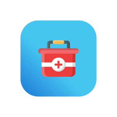 Şeffaf bir arkaplan üzerinde ilk yardım kiti vektör çizimi. Konsept ve grafik tasarım için vektör çizgisi düz simgesi.