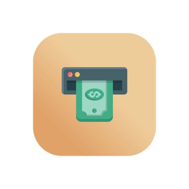 Şeffaf bir arkaplanda atm vektör illüstrasyonu. Konsept ve grafik tasarım için vektör çizgisi düz simgesi.