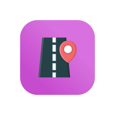 Şeffaf bir arkaplan üzerinde yol konumu vektör çizimi. Konsept ve grafik tasarım için vektör çizgisi düz simgesi.