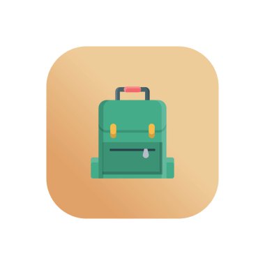 Şeffaf bir arkaplan üzerinde bagpack vektör çizimi. Konsept ve grafik tasarım için vektör çizgisi düz simgesi.