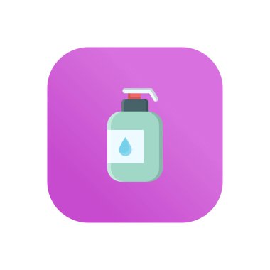 Şeffaf bir arkaplan üzerinde şampuan vektör çizimi. Konsept ve grafik tasarım için vektör çizgisi düz simgesi.