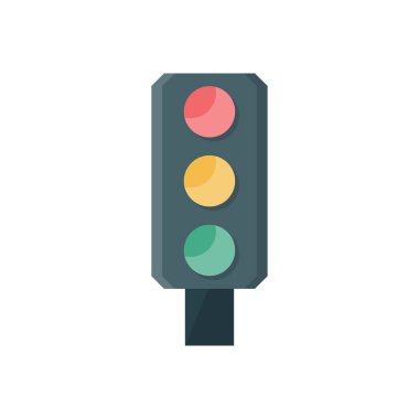 Şeffaf bir arkaplan üzerinde trafik ışığı vektör çizimi. Konsept ve grafik tasarım için vektör çizgisi düz simgesi.