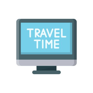 Şeffaf bir arkaplan üzerinde seyahat zaman vektörü çizelgesi. Konsept ve grafik tasarım için vektör çizgisi düz simgesi.