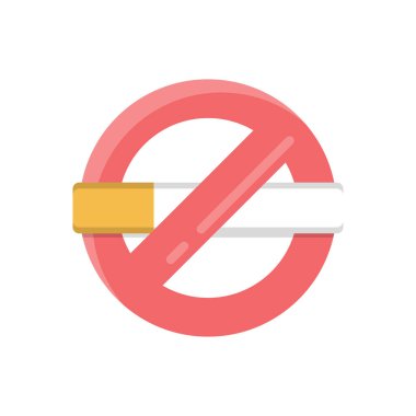 şeffaf bir arkaplan üzerinde sigara yasağı vektör çizimi. Konsept ve grafik tasarım için vektör çizgisi düz simgesi..