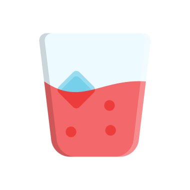 Şeffaf bir arkaplan üzerinde meyve suyu vektör çizimi. Konsept ve grafik tasarım için vektör çizgisi düz simgesi. 