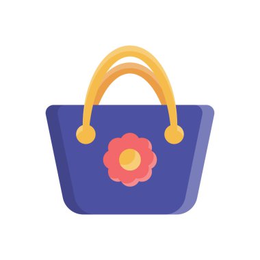 Şeffaf arkaplan üzerinde el çantası Vektörü illüstrasyonu. Konsept ve grafik tasarımı için vektör çizgisi düz simgesi.