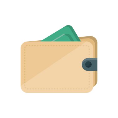 Saydam bir arkaplanda cüzdan vektörü çizimi. Konsept ve grafik tasarım için vektör çizgisi düz simgesi.