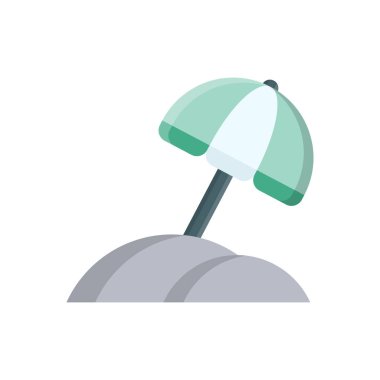 Saydam bir arkaplan üzerinde plaj vektörü illüstrasyonu. Konsept ve grafik tasarımı için vektör çizgisi düz simgesi..