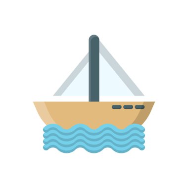 Saydam bir arkaplan üzerinde tekne vektör çizimi. Konsept ve grafik tasarımı için birinci sınıf kalite semboller..