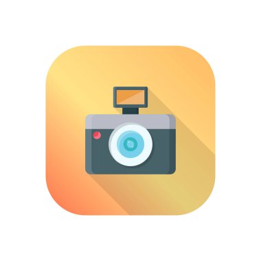 Şeffaf bir arkaplan üzerinde kamera vektör çizimi. Konsept ve grafik tasarım için birinci sınıf kalite semboller.. 