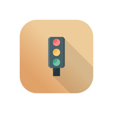 Şeffaf bir arkaplan üzerinde trafik ışığı vektör çizimi. Konsept ve grafik tasarım için vektör çizgisi düz simgesi.