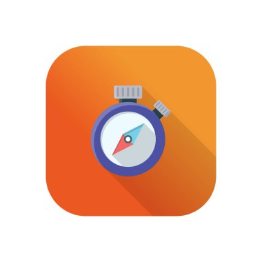 Saydam bir arkaplanda kronometre vektör çizimi. Konsept ve grafik tasarım için vektör çizgisi düz simgesi. 