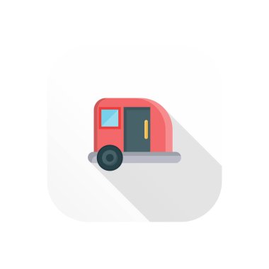 Şeffaf arkaplan üzerinde karavan vektörü çizimi. Konsept ve grafik tasarımı için vektör çizgisi düz simgesi.