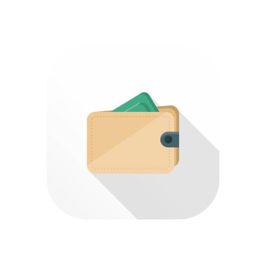 Saydam bir arkaplanda cüzdan vektörü çizimi. Konsept ve grafik tasarım için vektör çizgisi düz simgesi.