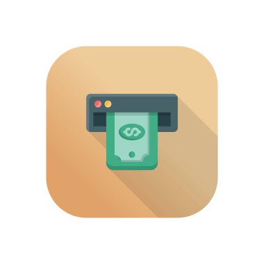 Şeffaf bir arkaplanda atm vektör illüstrasyonu. Konsept ve grafik tasarım için vektör çizgisi düz simgesi.