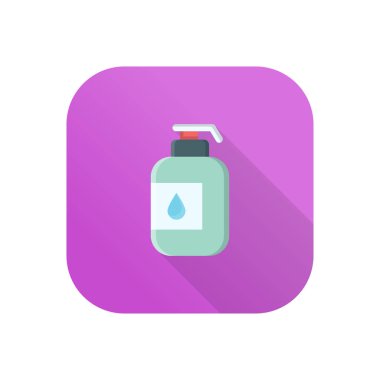 Şeffaf bir arkaplan üzerinde şampuan vektör çizimi. Konsept ve grafik tasarım için vektör çizgisi düz simgesi.