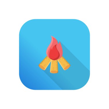 Şeffaf bir arkaplanda şenlik ateşi vektör çizimi. Konsept ve grafik tasarım için vektör çizgisi düz simgesi. 