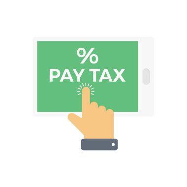 Şeffaf bir arkaplan üzerinde vergi ödeme vektör çizimi. Konsept ve grafik tasarım için vektör çizgisi düz simgesi.