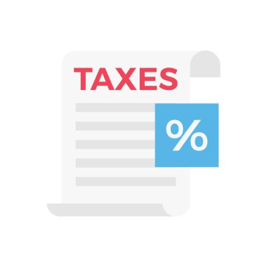 Şeffaf bir arkaplan üzerinde vergi indirimi vektör illüstrasyonu. Konsept ve grafik tasarım için vektör çizgisi düz simgesi.