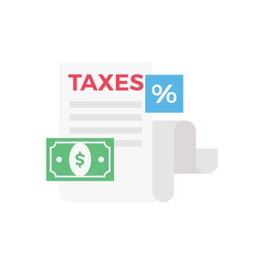 Şeffaf bir arkaplanda indirimli vergi vektör çizimi. Konsept ve grafik tasarım için vektör çizgisi düz simgesi.