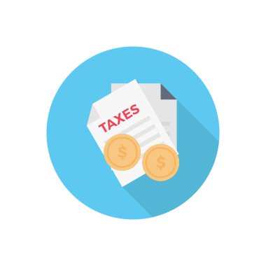 Saydam bir arkaplan üzerinde dolar vergisi çizimi. Konsept ve grafik tasarım için vektör çizgisi düz simgesi.