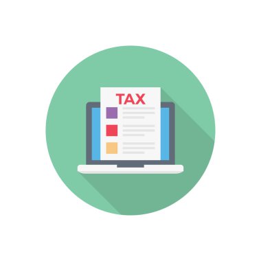 şeffaf bir arkaplan üzerinde vergi vektör illüstrasyonu oluşturun. Konsept ve grafik tasarım için vektör çizgisi düz simgesi.